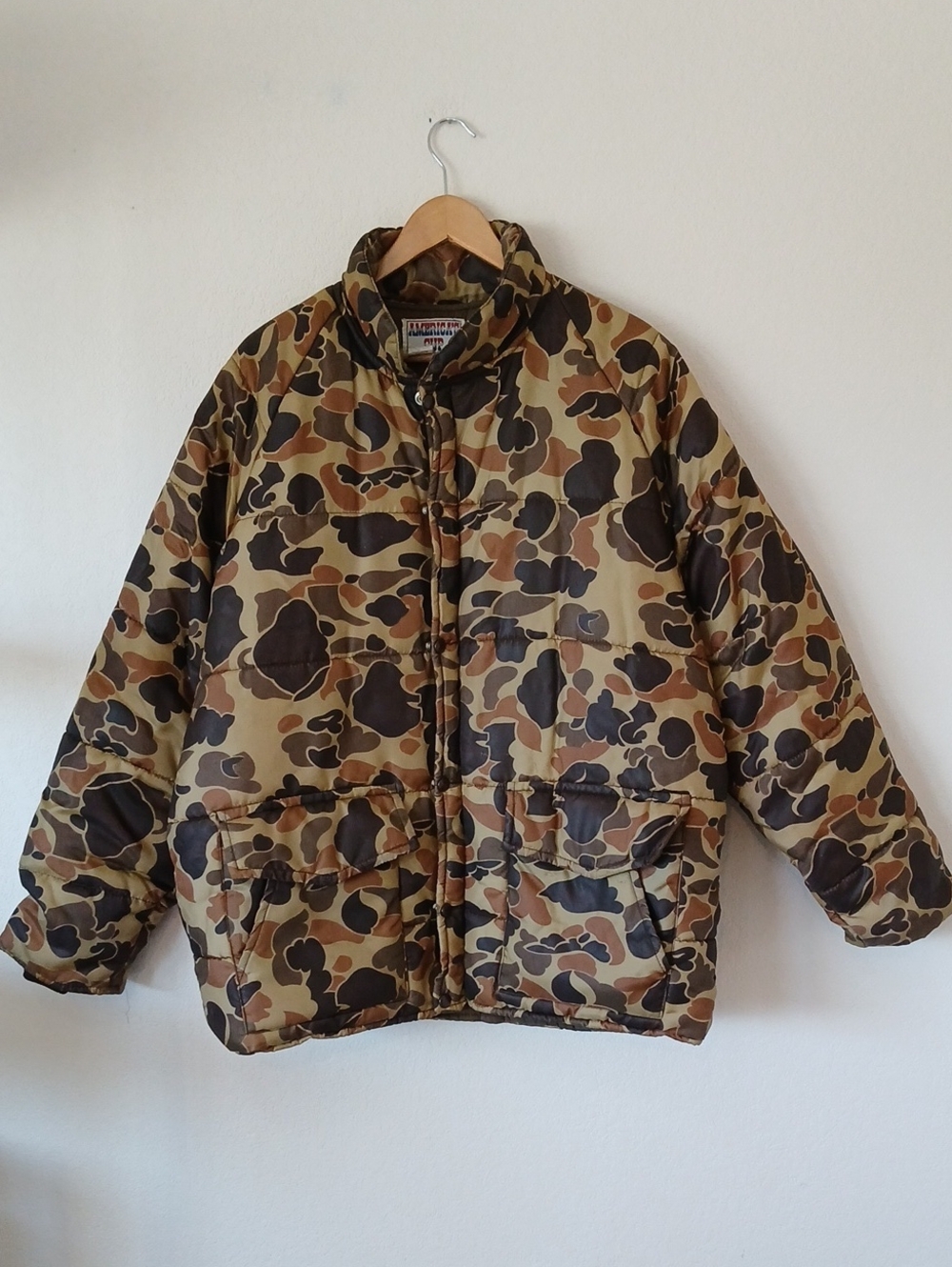 America's Cup Vintage Duck/frog Camo Puffer Coat